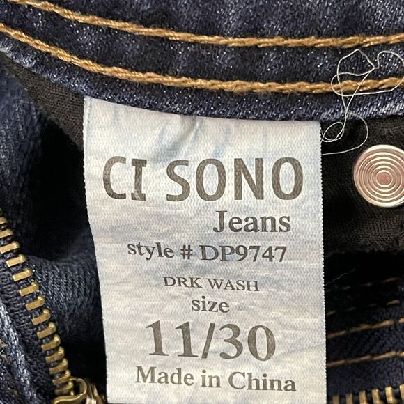 Ci Sono Jeans Womens Size 11 W30 Blue Skinny Stretch Mid Rise Dark Wash Denim - Picture 3 of 15